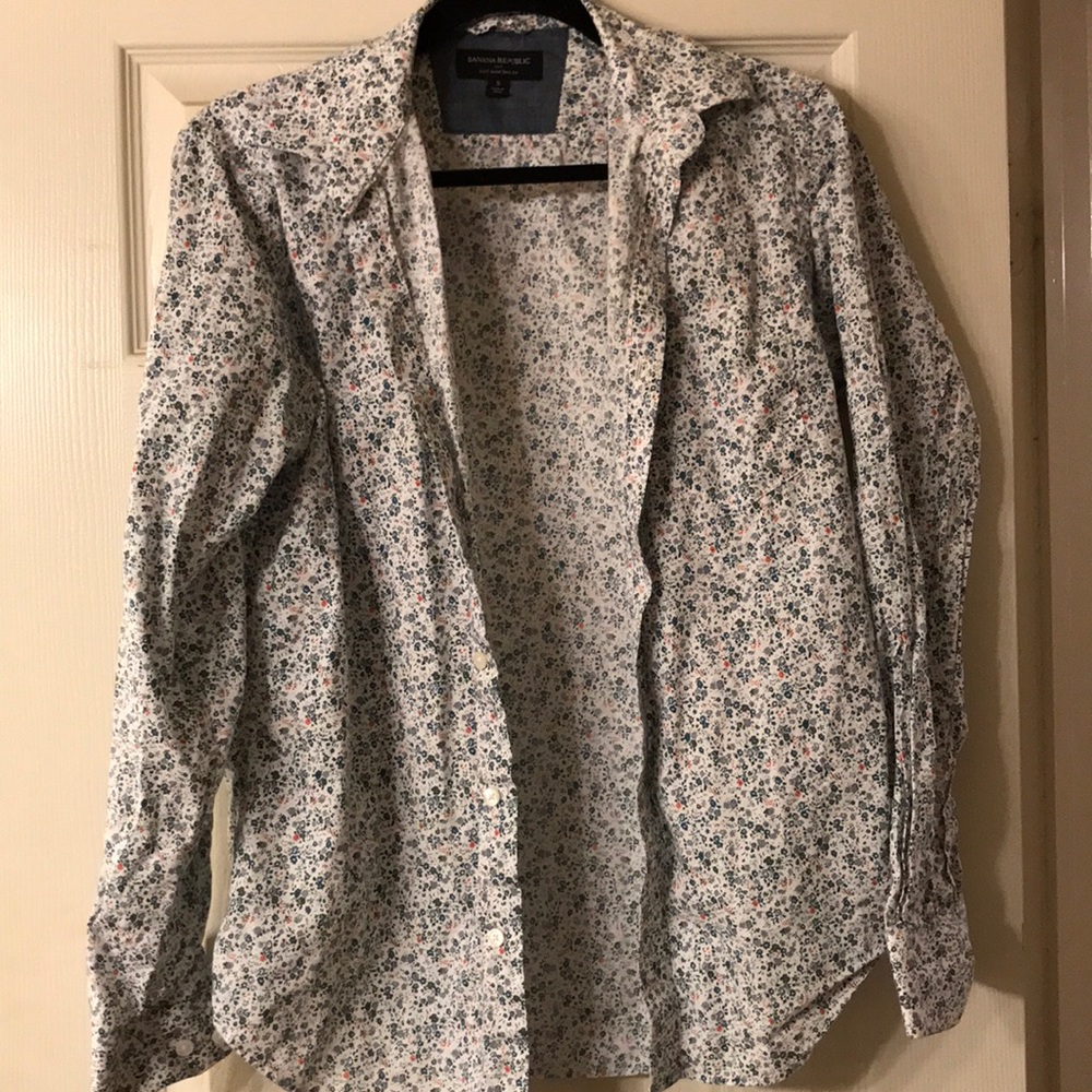 Men’s Banana Republic floral button up dress shirt